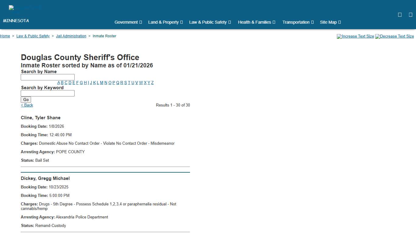 Douglas County | Inmate Roster