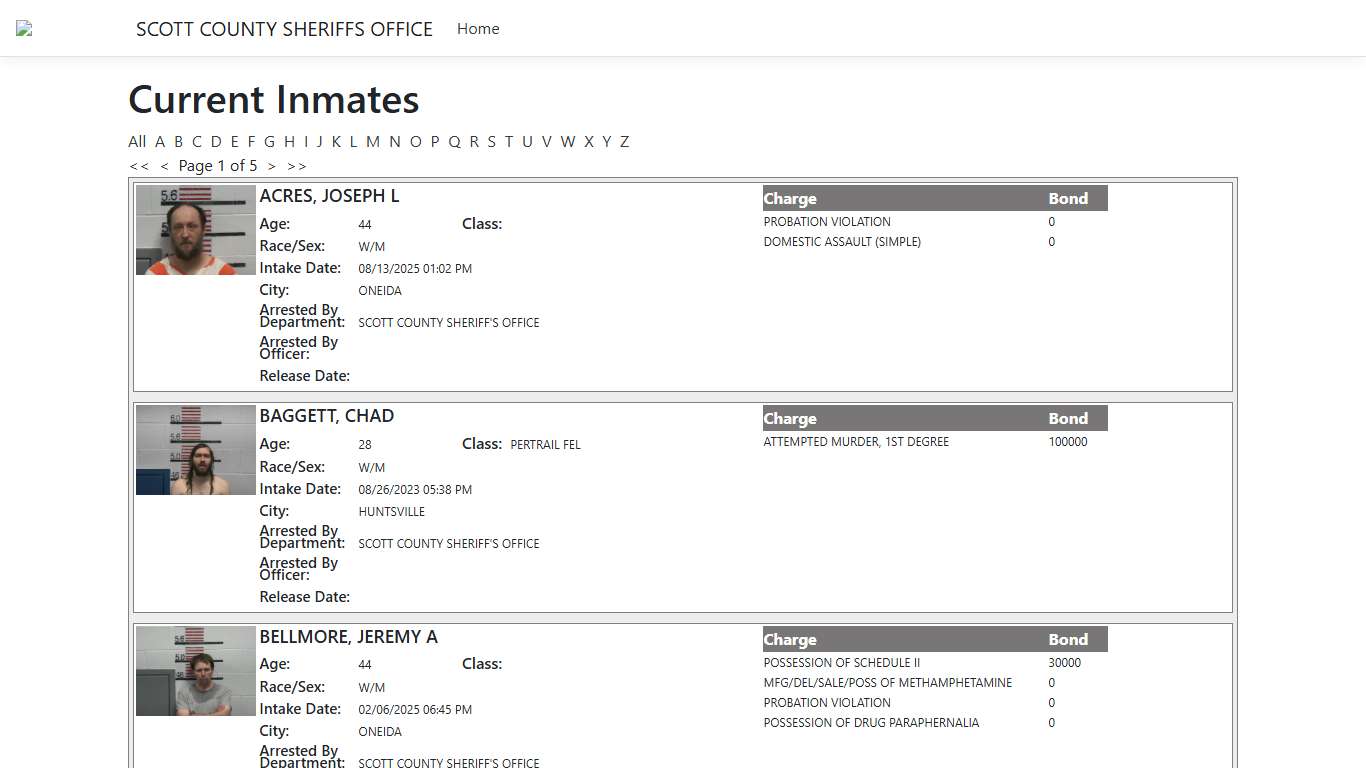 Inmates - ISOMS Portal