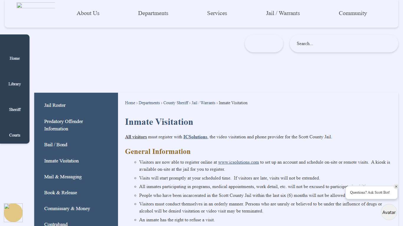 Inmate Visitation  | Scott County, MN