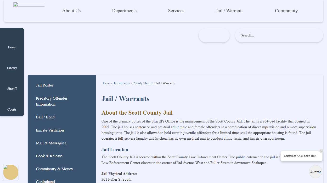 Jail / Warrants | Scott County, MN
