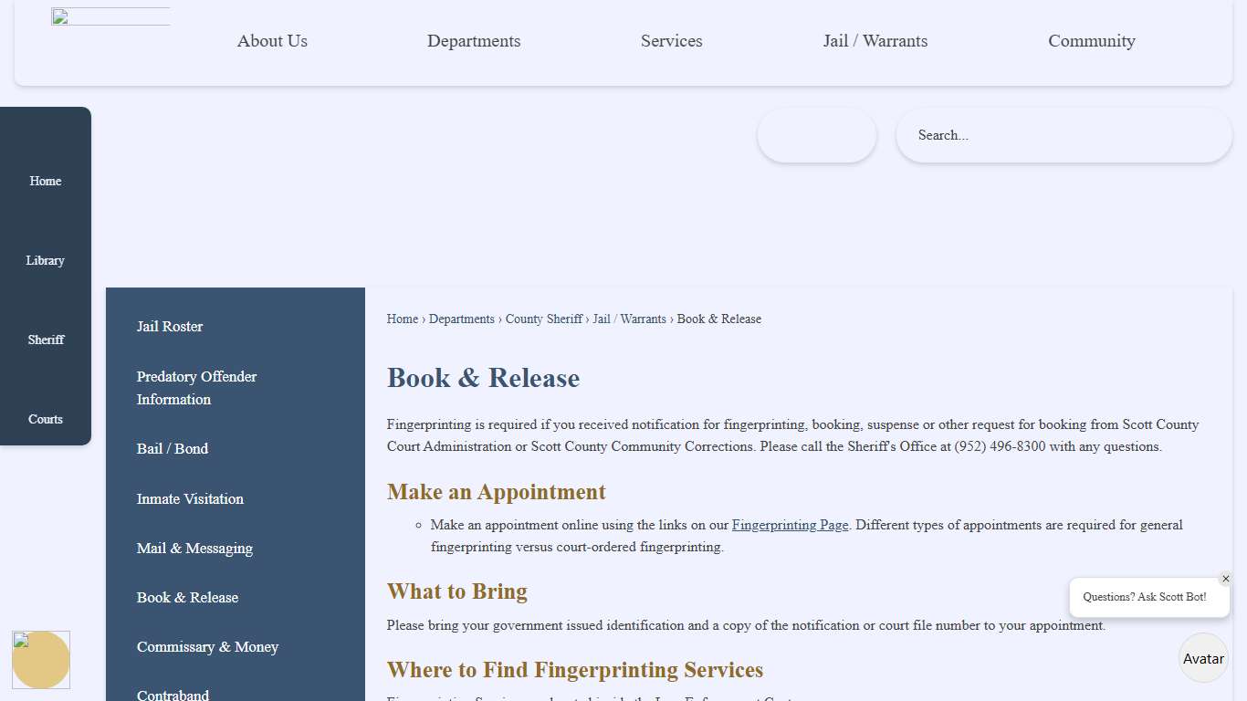 Book & Release | Scott County, MN