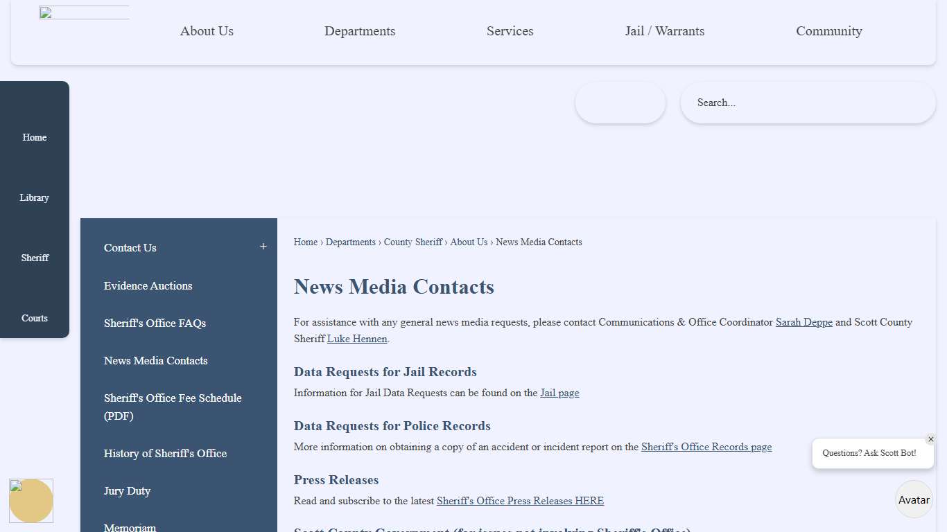 News Media Contacts | Scott County, MN